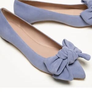 NWT M.Gemi Blue Leather Esatto Flat Fioco Made In Italy